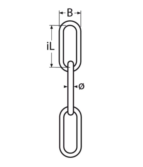 CHAINE MAILLE LONGUE INOX A2