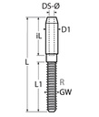 TERMINAISON INOX A SERTIR - FILET LONG DROIT