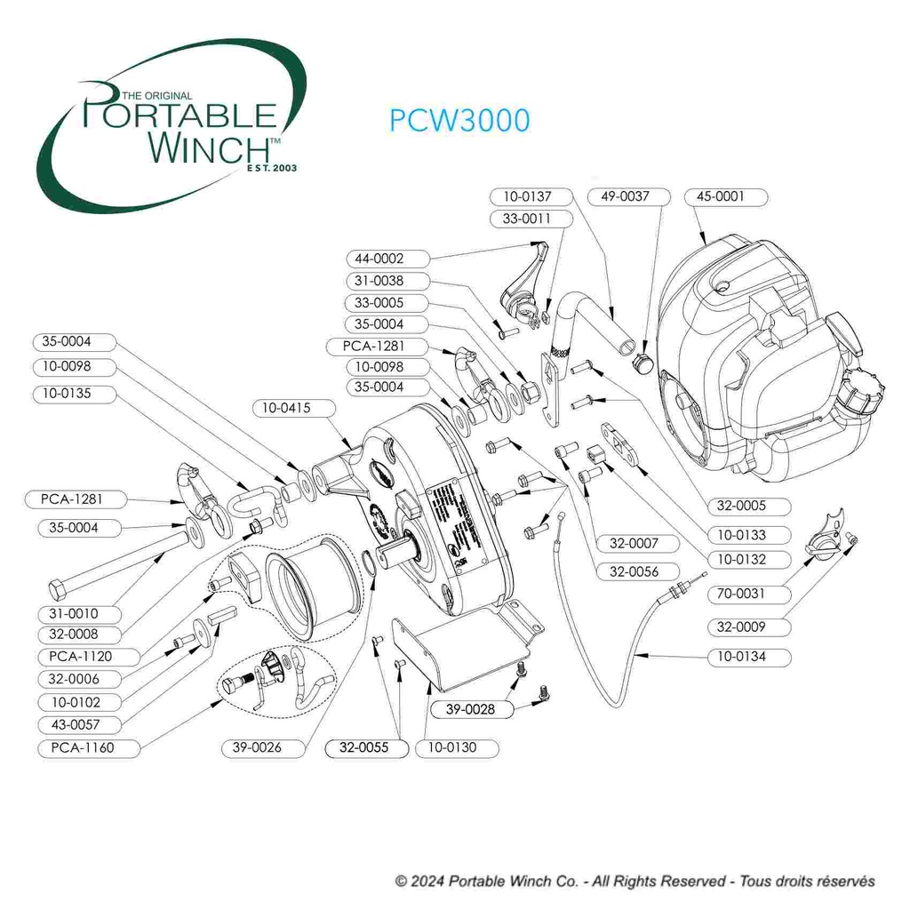 TREUIL ESSENCE - PCW3000 - PORTABLE WINCH | Traction: 700 kg