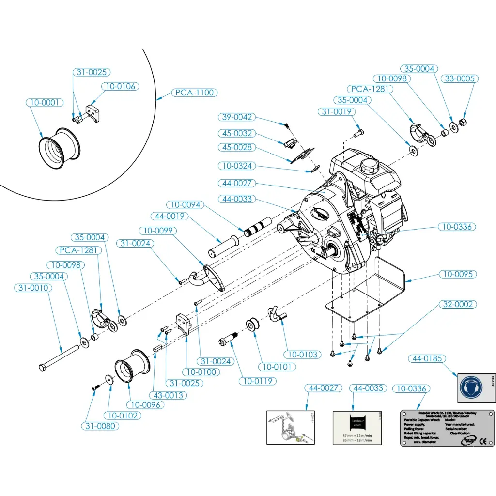 TREUIL ESSENCE - PCW5000 - PORTABLE WINCH | Traction: 1000 kg