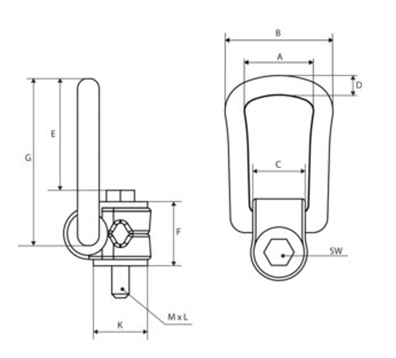 OEILLET DE LEVAGE MALE - C806X - REMA