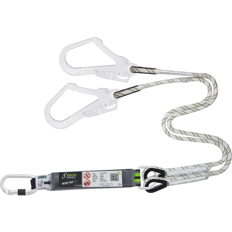 LONGE DOUBLE COMPLETE AVEC ABSORBEUR - HOPE - KRATOS | L: 1,5 m