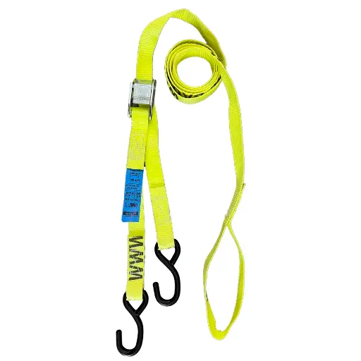 [SA25BRMOTO] SANGLE D'ARRIMAGE BOUCLE RESSORT + CROCHET MOTO | 25mm | L: 2 m